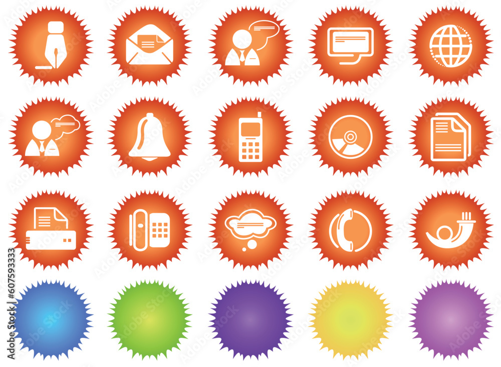 vector Communication icons sun series vector Communication icons sun series