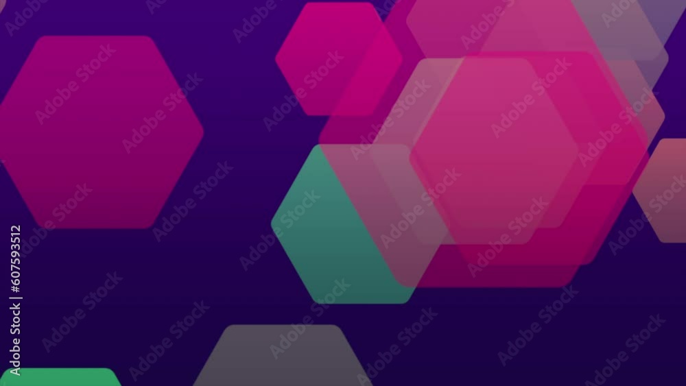 Colorful hexagons pattern on blue gradient, motion abstract business and corporate style background