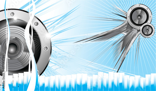 Music abstract background with speakers