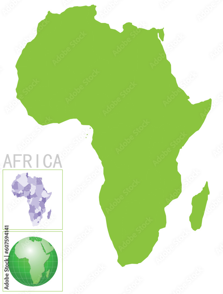 Fototapeta premium africa map and icon on white background