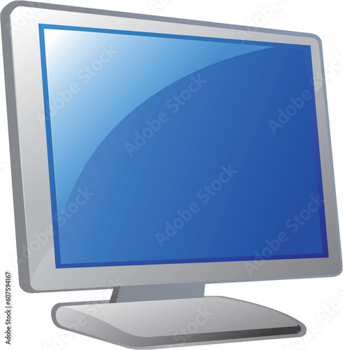 vector monitor isolated on white background