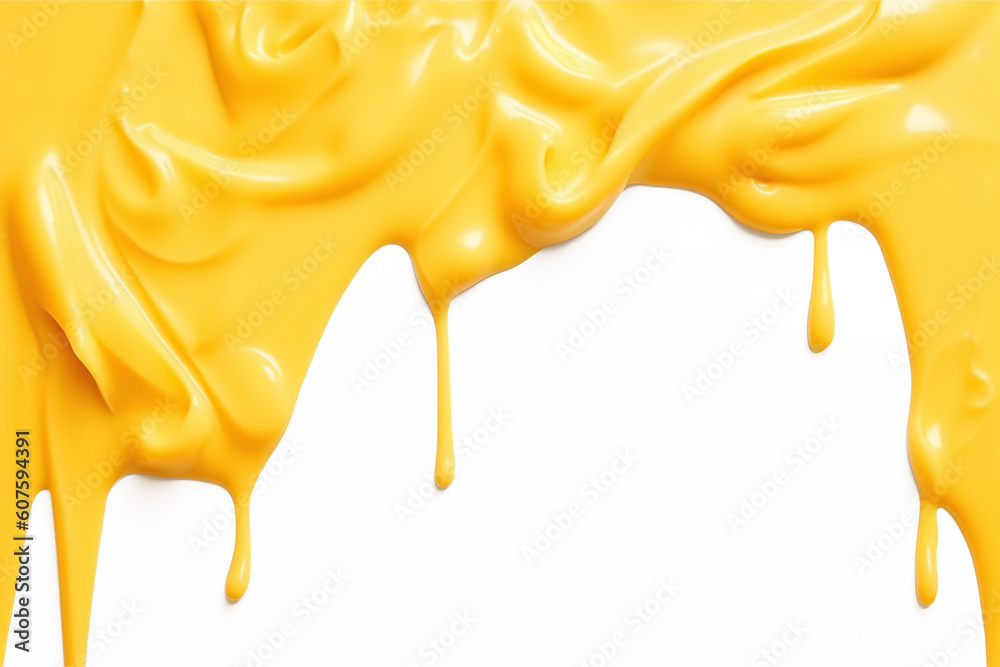 Melted cheese border . Ai. Cutout on transparent - obrazy, fototapety, plakaty 