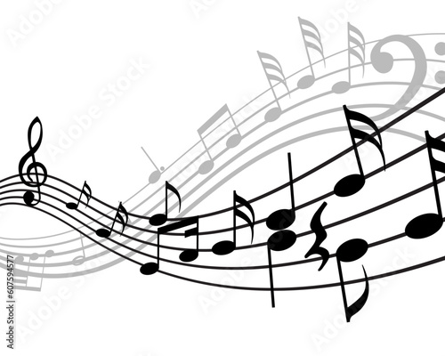 Musical notes stuff vector background for use in design