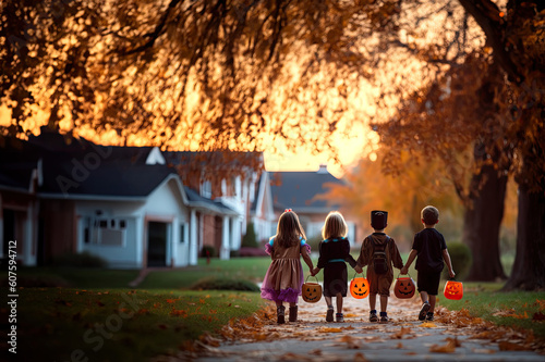 Trick or Treaters created with Generative AI technology