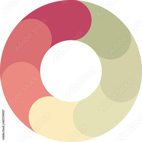 Infographic Pie Flow Chart Diagram with 7 Sections