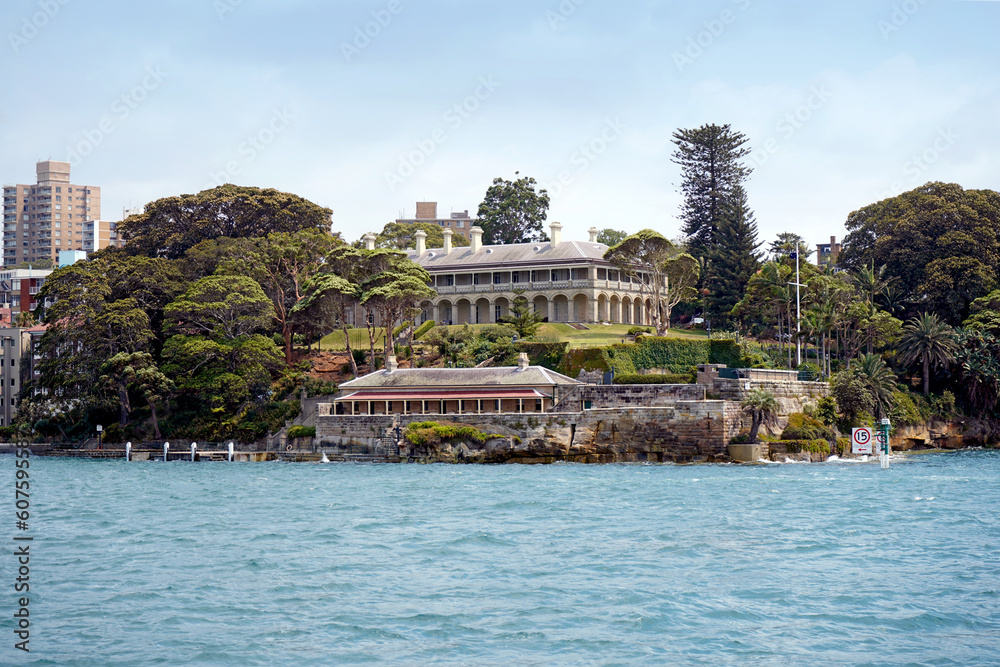 View of Admiralty House at Kirribilli from the sea.