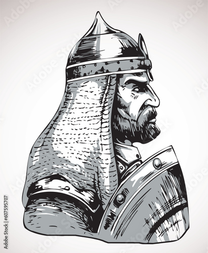 vector image of medieval warrior
