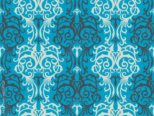 Seamless background from a floral ornament, Fashionable modern wallpaper or textile