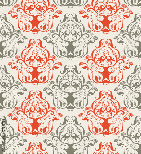 Seamless background from a floral ornament, Fashionable modern wallpaper or textile