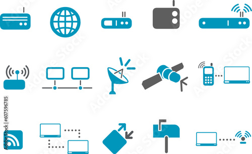 Vector icons pack - Blue Series, communication collection