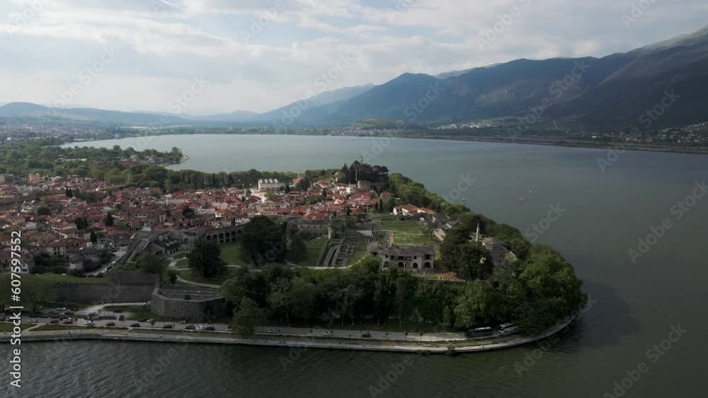 Aerial view of Ioannina old town, a small town along Lake Ioannina, Epirus, Greece. Aerial view of Ioannina old town, a small town along Lake Ioannina, Epirus, Greece.