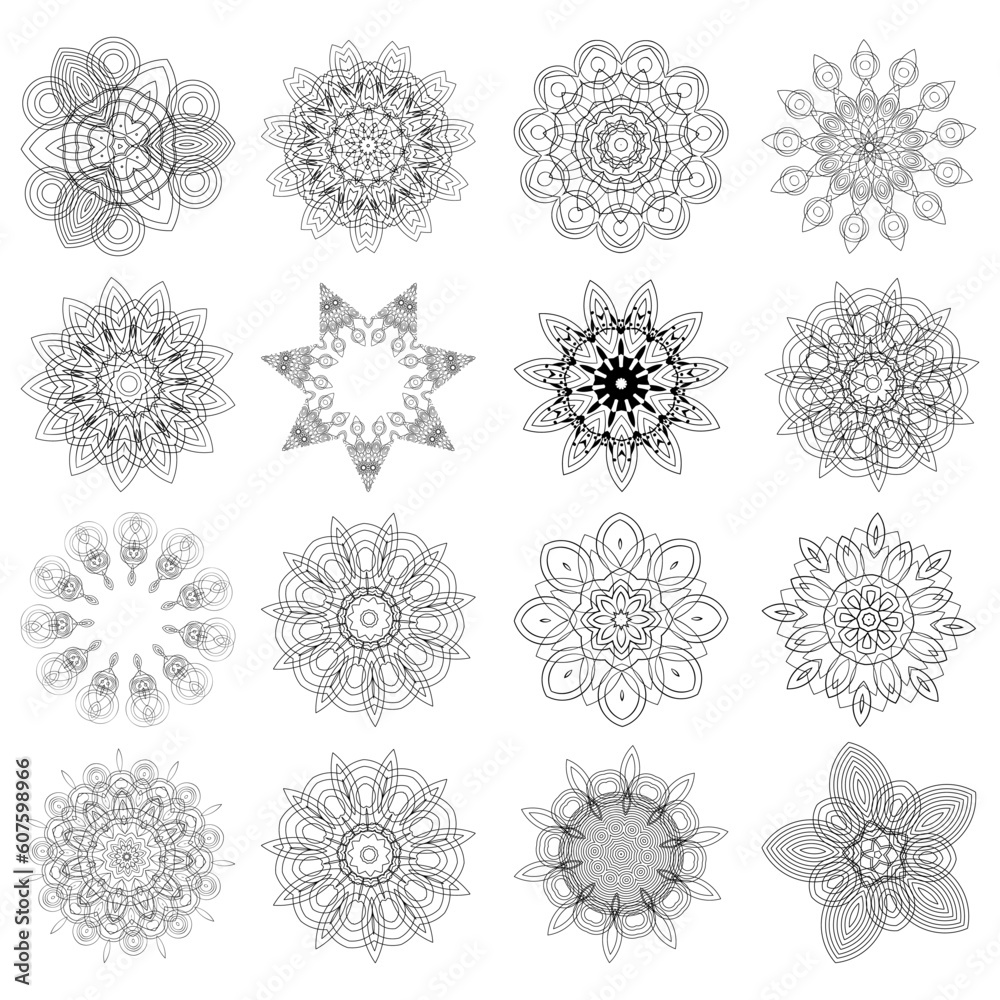 Set of design elements, flowers Set of design elements, flowers