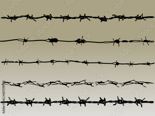Barbed Wire elements 1 - 5 vector barbed wire graphic elements