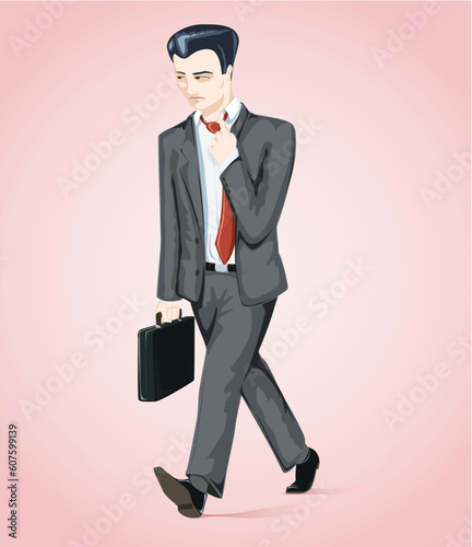 Businessman coming back home, after bad day at work. File compatible with illustrator 8 and upper, all key objects are grouped and well named so they can be easely separated and manipulated