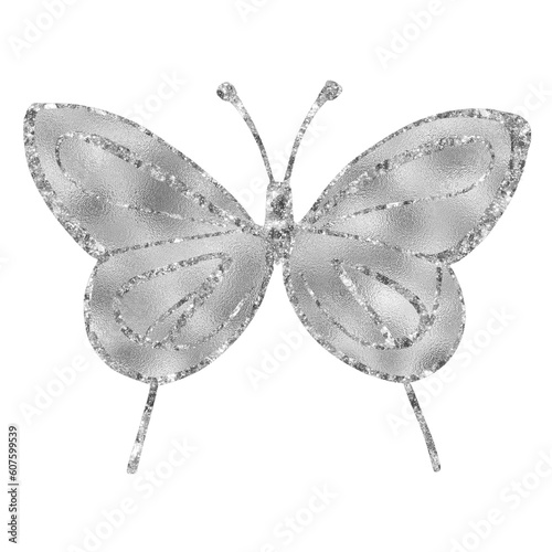 Silver Glitter Butterfly