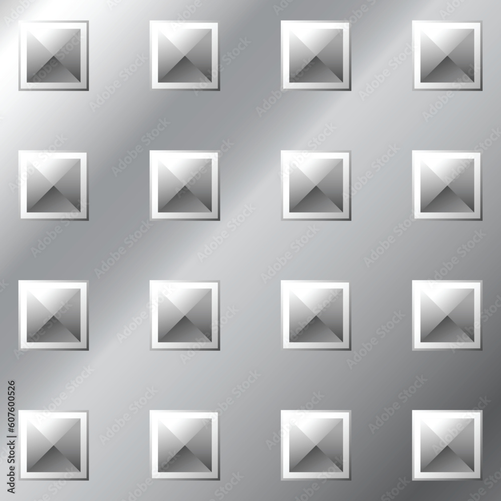 Vector illustration of stainless metal large pyramid stud background Vector illustration of stainless metal large pyramid stud background