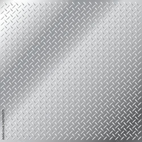 Vector background texture of shiny stainless steel metal with small diamond crosshatch tread pattern