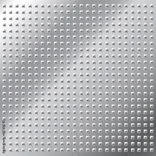 Vector illustration of stainless metal pyramid stud background