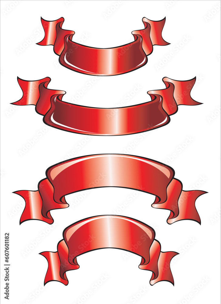 set of 4 red banners scrolls celebrate ribbons set of 4 red banners scrolls celebrate ribbons