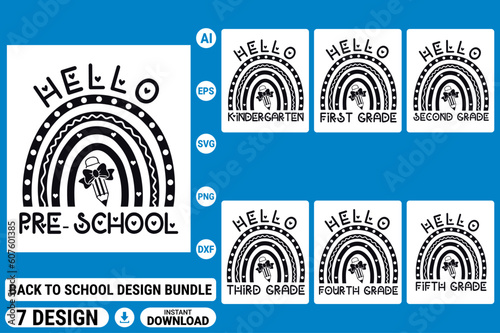 Back to school t-shirt design bundle, first day, hundred days of school, typography t-shirts