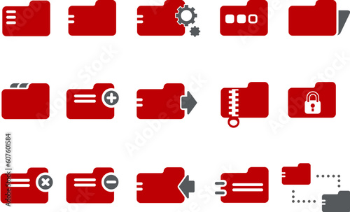 Vector icons pack - Red Series, folder collection