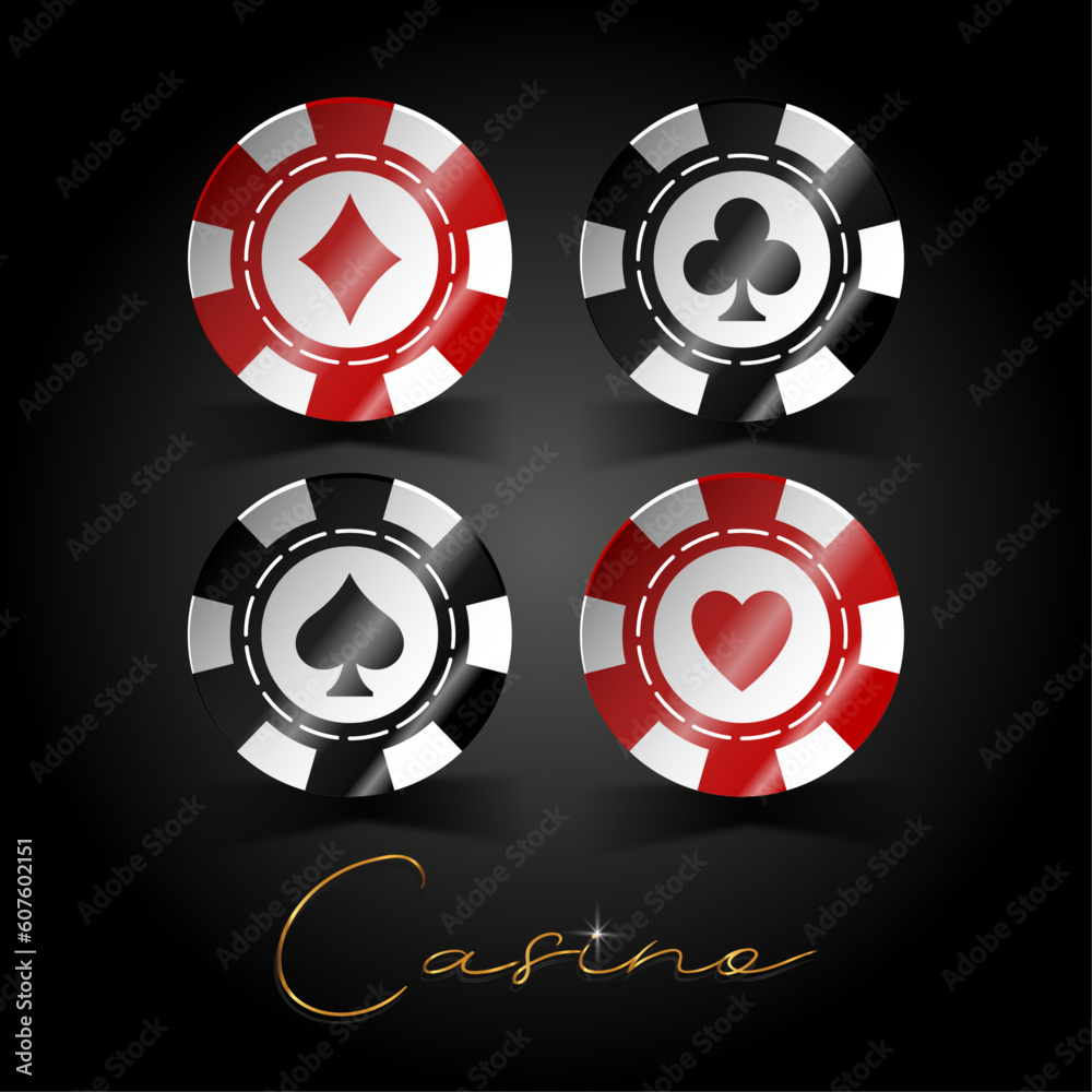 Set of poker chips casino. Vector illustration Set of poker chips casino. Vector illustration