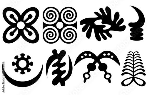 A set of akan and adinkra west african symbols photo