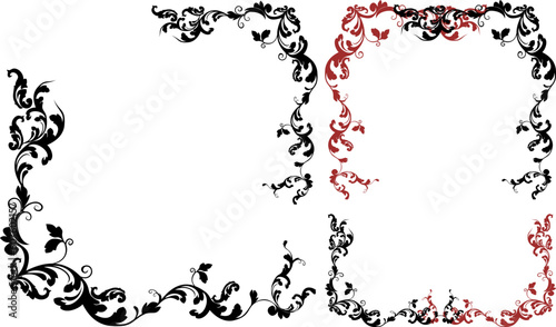 two vectors of florals frame