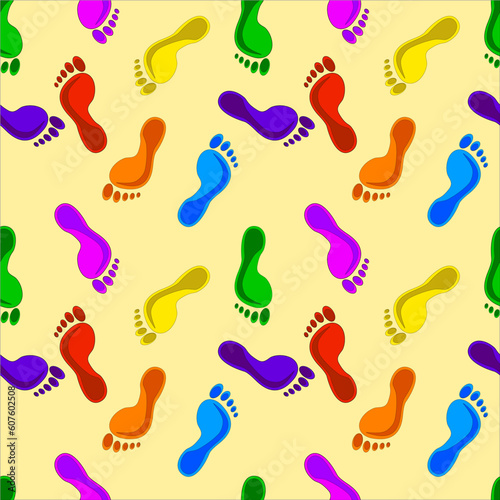 vector illustration. Seamless footprints background. © Designpics
