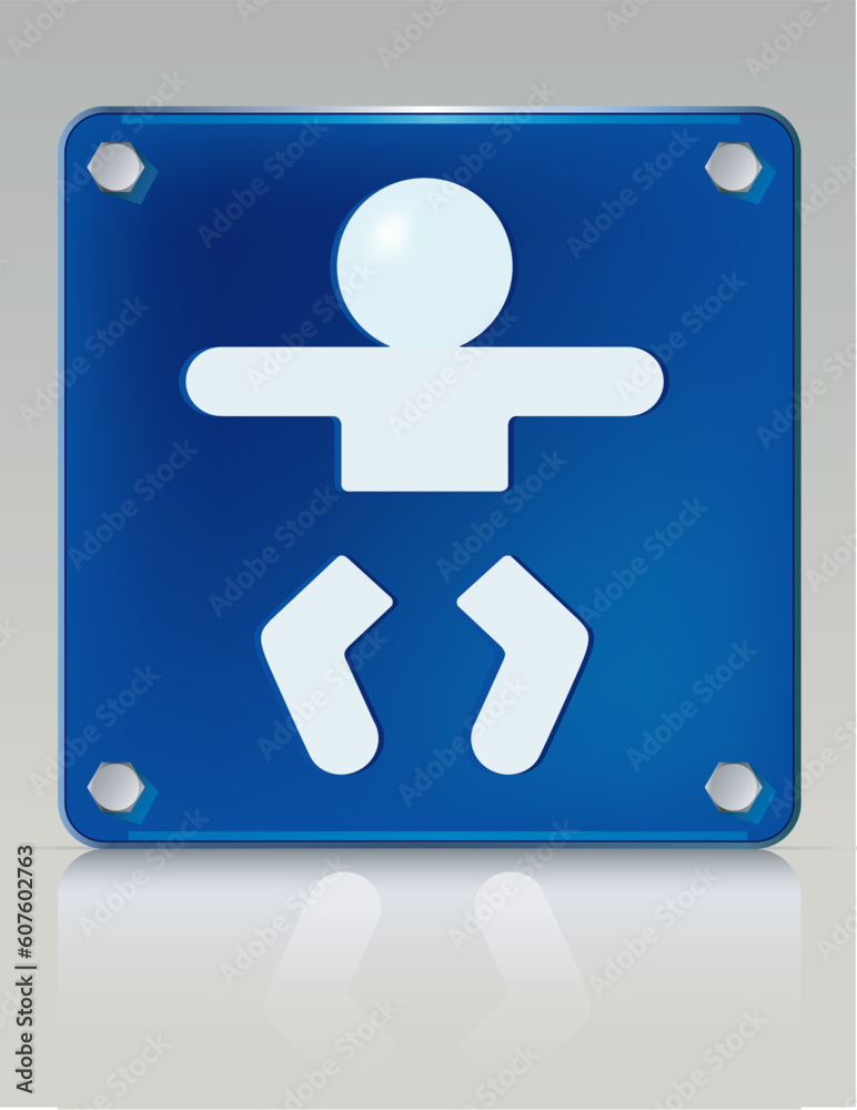 Obraz premium Stylish 3D illustration of baby changing symbol on a restroom sign. Easy-edit file. More like this in my portfolio.