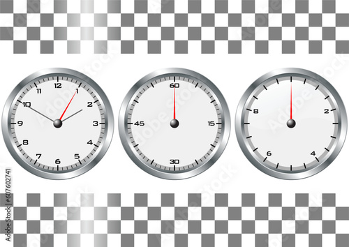 White watches and chronographs with checkered flag over white