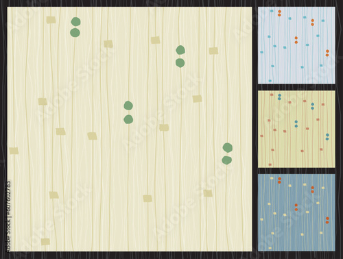 Retro barkcloth fabric-inspired design with lines and dots. Easy to change colors. Each item is grouped so you can use them independently from the background. Layered file for easy edit.