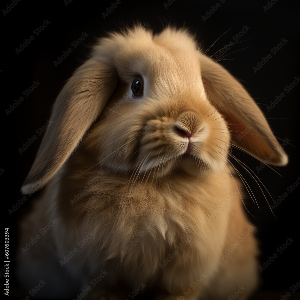 Fototapeta premium Fluffy Elegance: American Fuzzy Lop's Charm