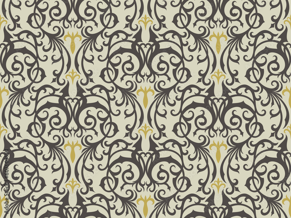 Seamless background from a floral ornament, Fashionable modern wallpaper or textile