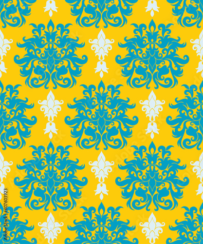 Seamless background from a floral ornament, Fashionable modern wallpaper or textile