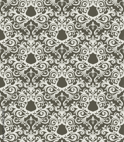 Seamless background from a floral ornament, Fashionable modern wallpaper or textile