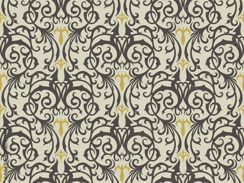 Seamless background from a floral ornament, Fashionable modern wallpaper or textile
