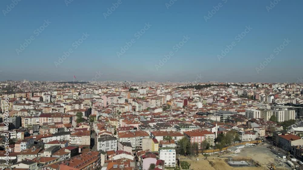 Aerial view of a high density residential district in Istanbul downtown, Beyoglu, Turkey. Aerial view of a high density residential district in Istanbul downtown, Beyoglu, Turkey.