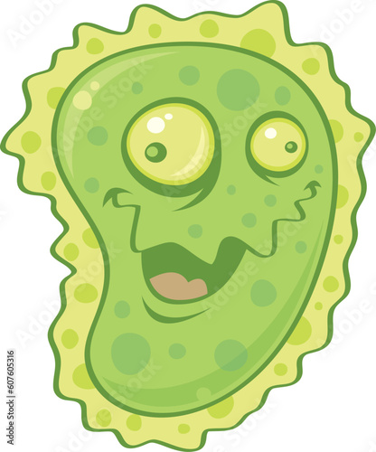 Vector cartoon illustration of a virus or germ. Could be used to represent virus  cold  flu  swine flu  avian flu  computer virus  bacteria or other sickness or illness.
