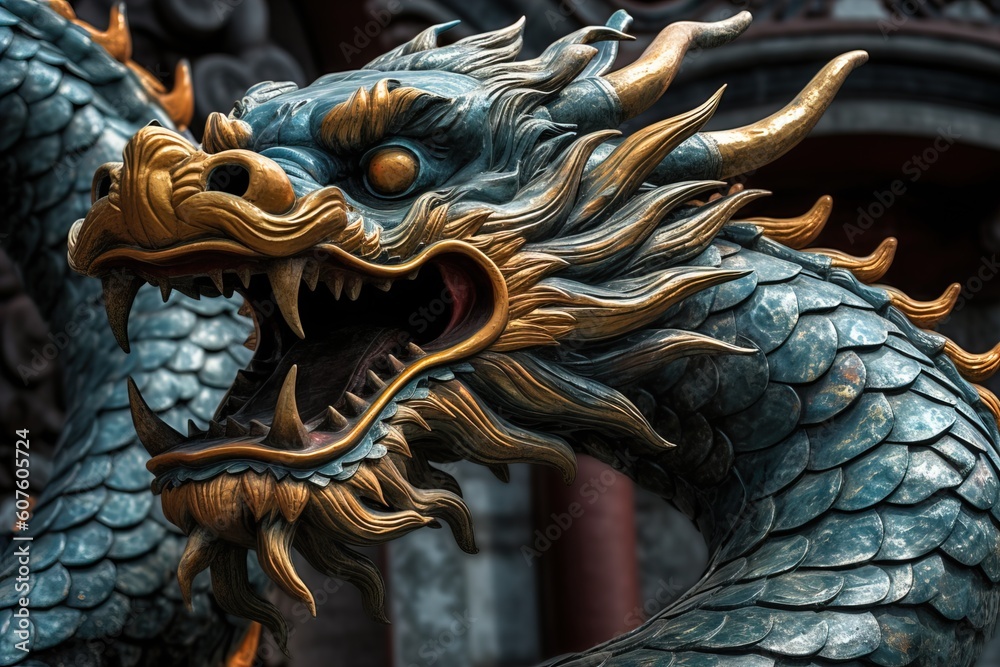 Obraz premium chinese dragon statue Chinese mythological creatures