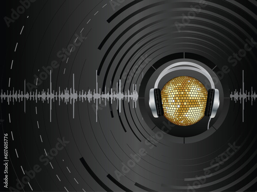 Vector abstract background with disco ball.