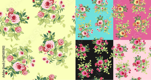 flower print element in different style