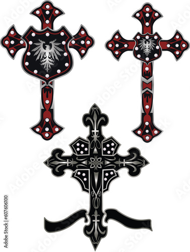 religion cross design in different style