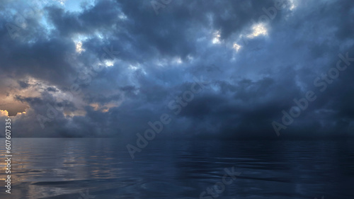 Seascape with overcast skies