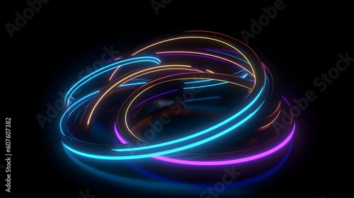 Neon symphony, a vibrant composition of lights and lines 