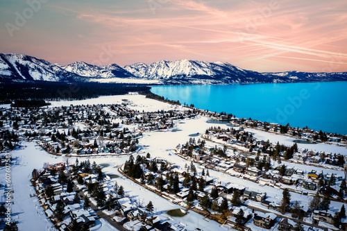 Luminescent Symphony: Tahoe Keys Illuminating the Majestic Blue Waters of Lake Tahoe