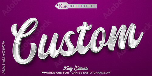 Silver Custom Vector Editable Text Effect Template