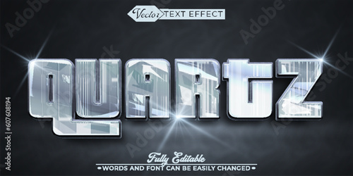 Shiny Elegant Luxury Gemstone quartz Vector Editable Text Effect Template