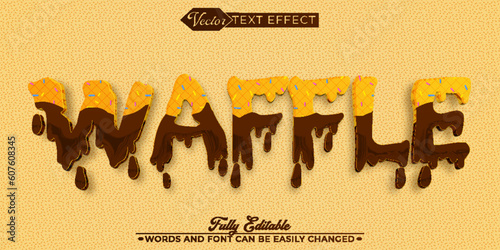 Chocolate Waffle Vector Editable Text Effect Template