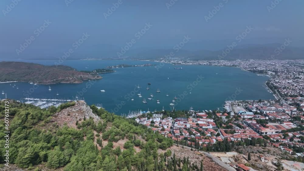 The Whole Fethiye Bay From Above, Turkey, Aerial View The Whole Fethiye Bay From Above, Turkey, Aerial View